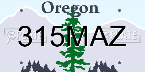 315MAZ Oregon License Plate