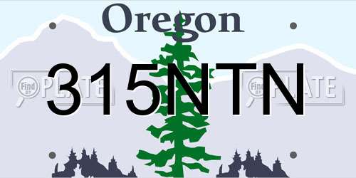 315NTN Oregon License Plate