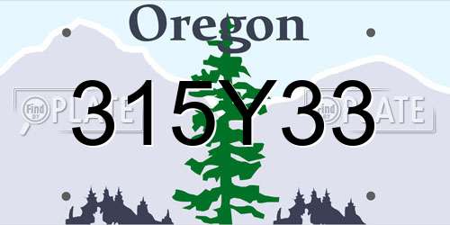 315Y33 Oregon License Plate