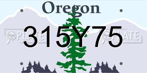 315Y75 Oregon License Plate