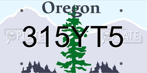 315YT5 Oregon License Plate