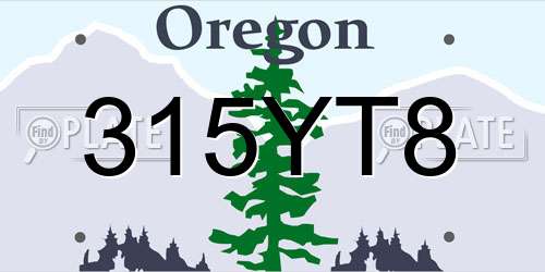 315YT8 Oregon License Plate