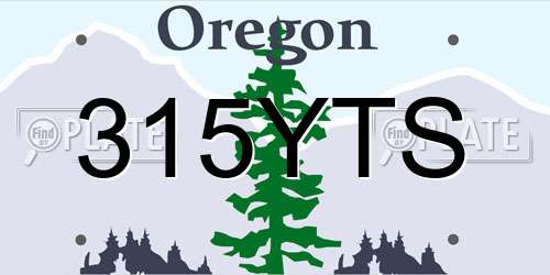315YTS Oregon License Plate