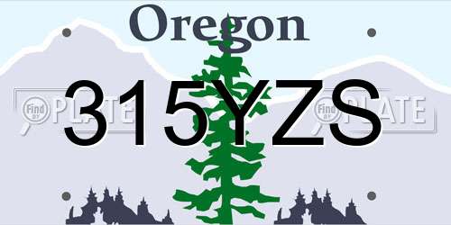 315YZS Oregon License Plate