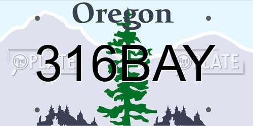 316BAY Oregon License Plate