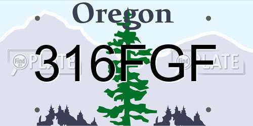 316FGF Oregon License Plate