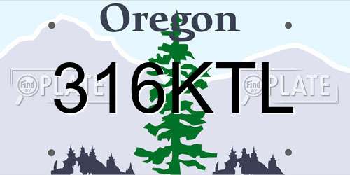 316KTL Oregon License Plate