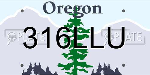 316LLU Oregon License Plate