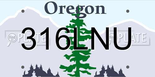 316LNU Oregon License Plate