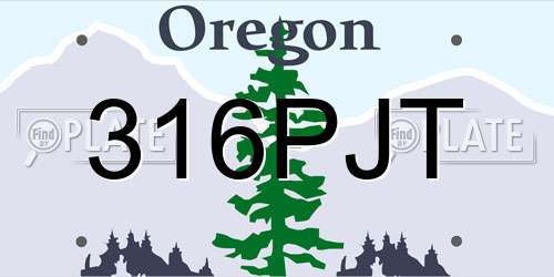 316PJT Oregon License Plate