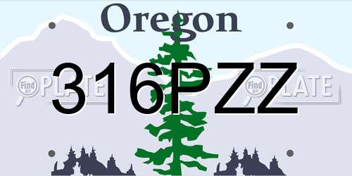 316PZZ Oregon License Plate