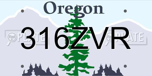316ZVR Oregon License Plate