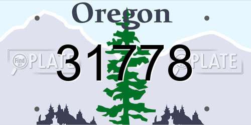 31778 Oregon License Plate