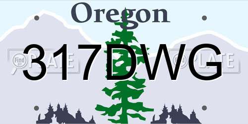 317DWG Oregon License Plate
