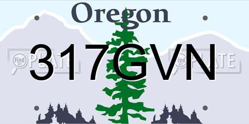317GVN Oregon License Plate