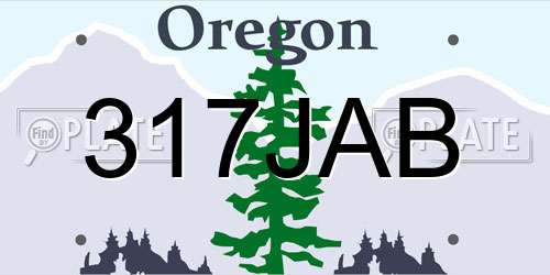 317JAB Oregon License Plate