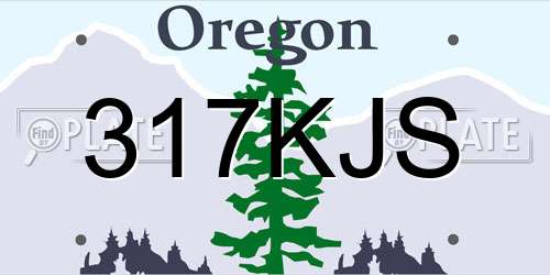 317KJS Oregon License Plate