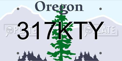 317KTY Oregon License Plate