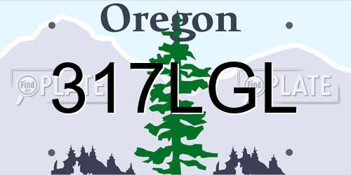317LGL Oregon License Plate