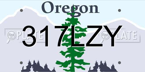 317LZY Oregon License Plate