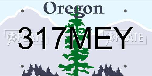 317MEY Oregon License Plate