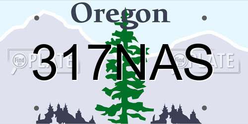 317NAS Oregon License Plate