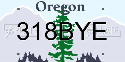 318BYE Oregon License Plate
