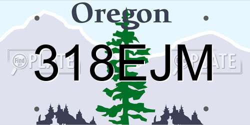 318EJM Oregon License Plate