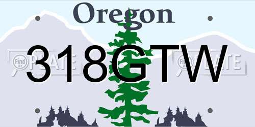 318GTW Oregon License Plate