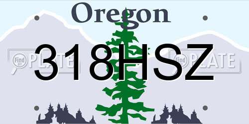 318HSZ Oregon License Plate