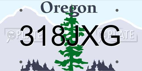 318JXG Oregon License Plate
