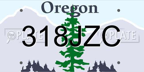 318JZC Oregon License Plate