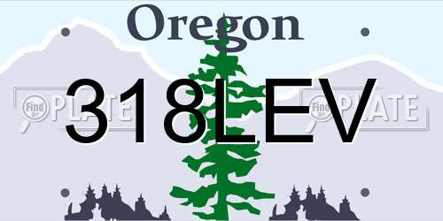 318LEV Oregon License Plate