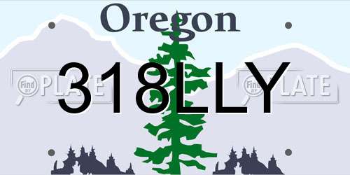 318LLY Oregon License Plate