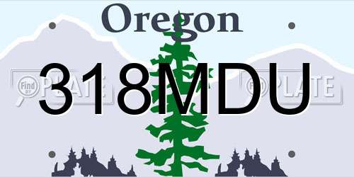 318MDU Oregon License Plate