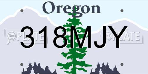 318MJY Oregon License Plate