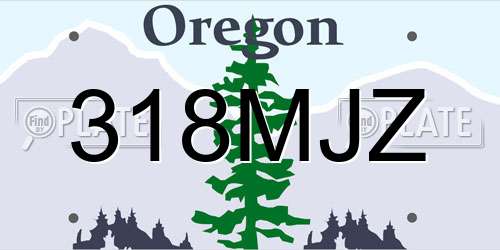 318MJZ Oregon License Plate