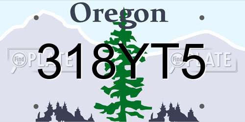318YT5 Oregon License Plate