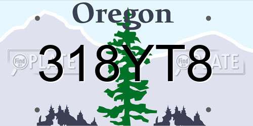 318YT8 Oregon License Plate