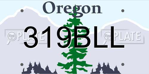 319BLL Oregon License Plate