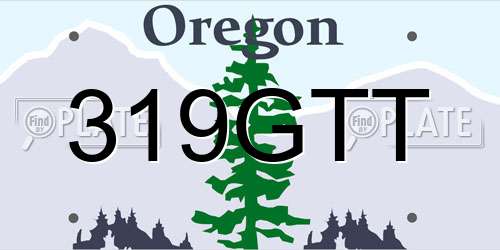 319GTT Oregon License Plate