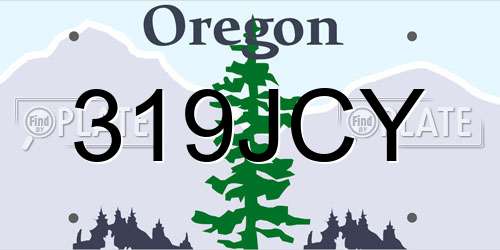 319JCY Oregon License Plate