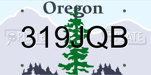 319JQB Oregon License Plate