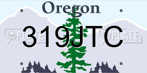 319JTC Oregon License Plate
