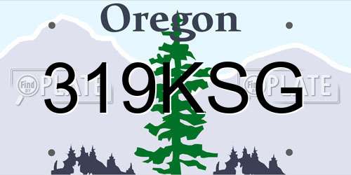 319KSG Oregon License Plate