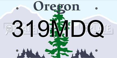 319MDQ Oregon License Plate