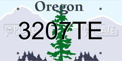 3207TE Oregon License Plate