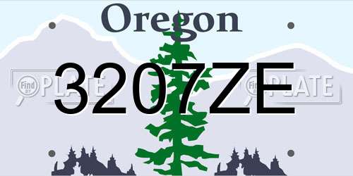 3207ZE Oregon License Plate