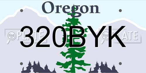 320BYK Oregon License Plate