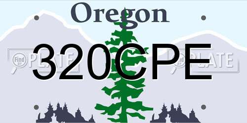320CPE Oregon License Plate